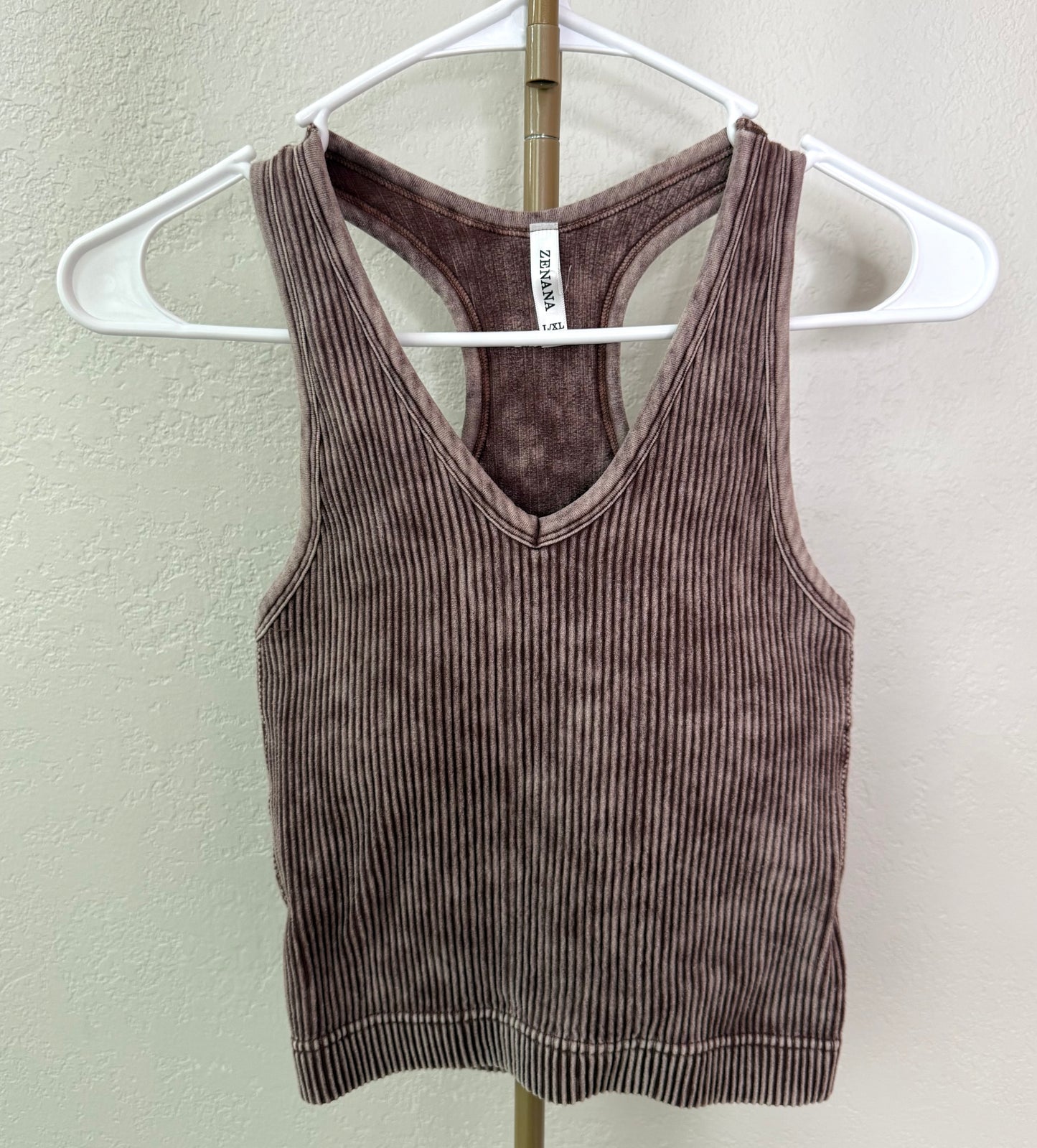 Zenana Boutique Ribbed Tank - L/XL (Stretchy - Snug Fit)