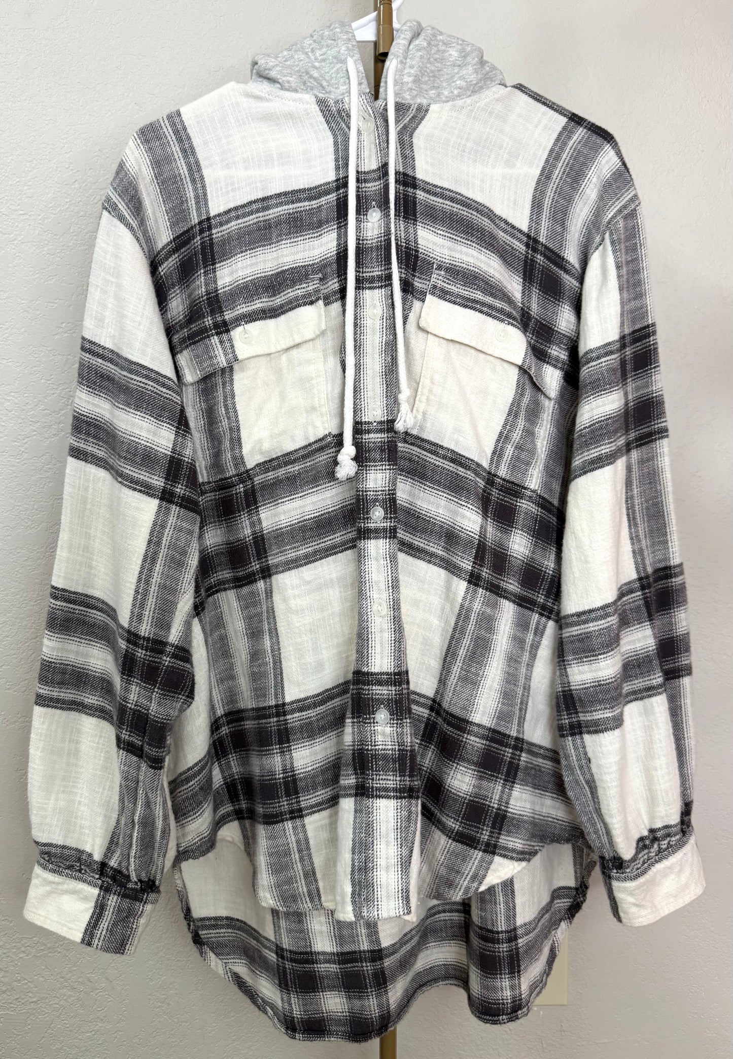 Men's American Eagle Flannel Hoodie - Large