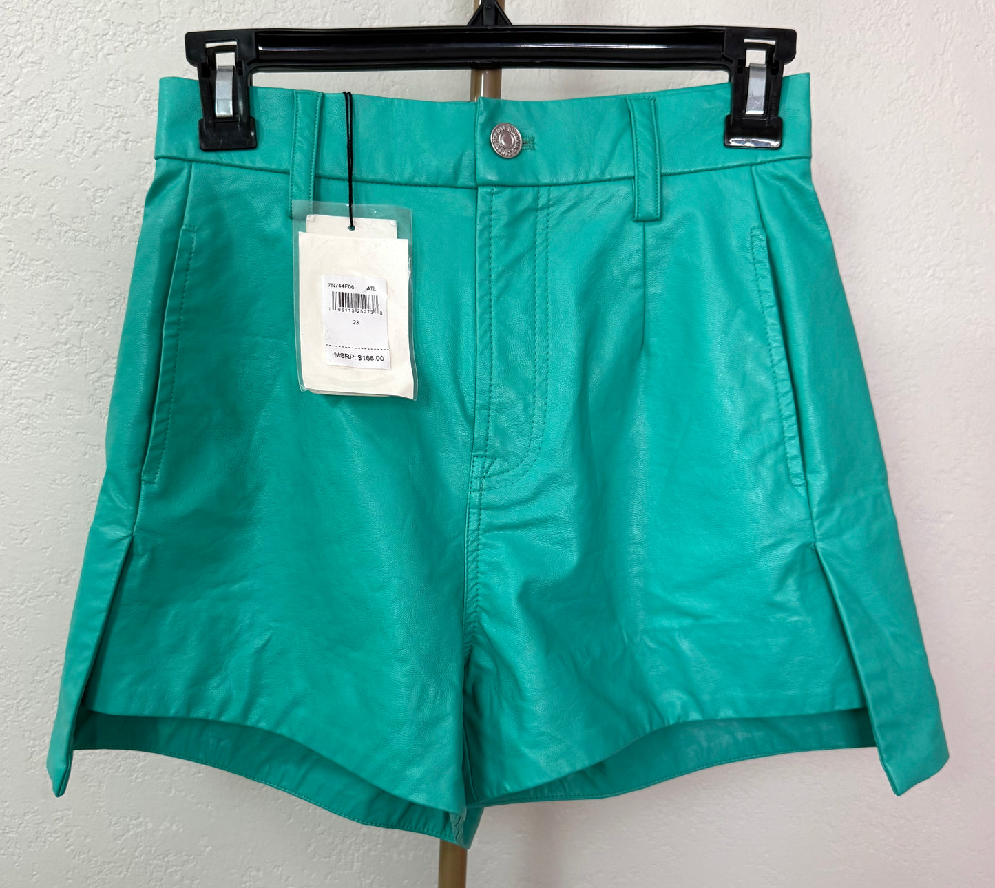 NWT 7 For All Mankind Shorts - Size 23 (Leather Type Material - $168.00 Tag Attached)