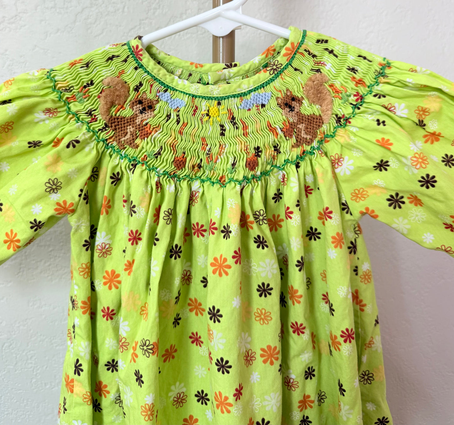 Mom & Me Smocked Squirrel Dress - 12 Months