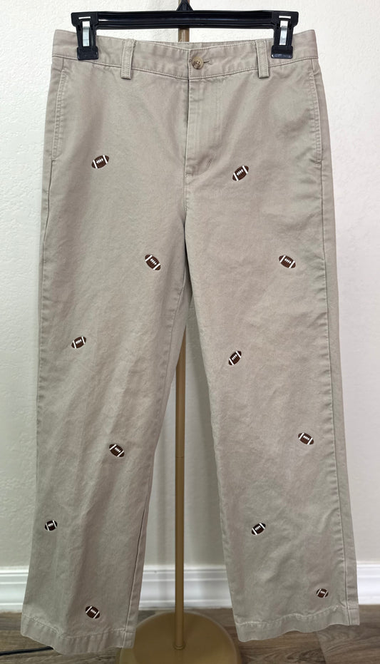 Vineyard Vines Embroidered Football Khakis - Youth Size 14 (Perfect For Gameday)