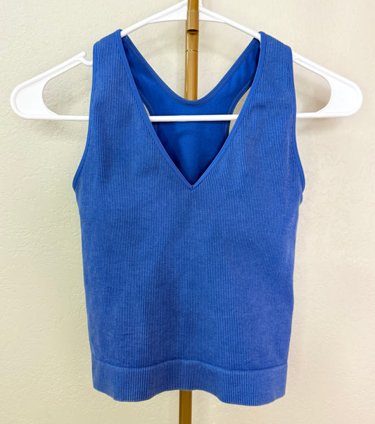 JoyLab Ribbed Tank - Small Fit (Built In Sports Bra)