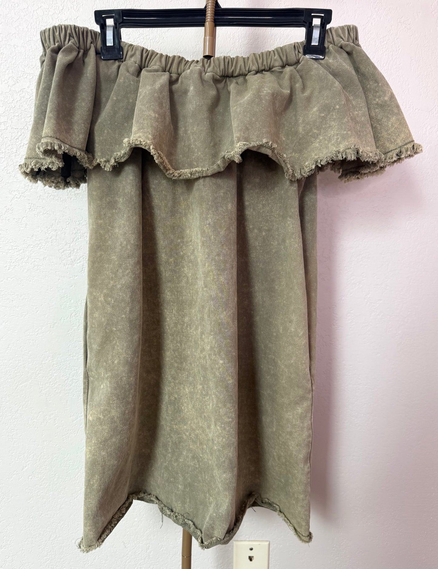 Umgee Boutique Dress - Small (Green Denim - With Pockets)