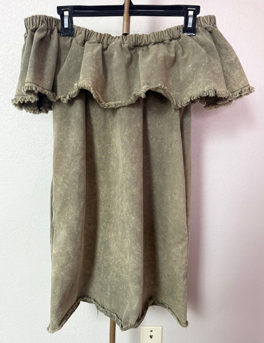 Umgee Boutique Dress - Small (Green Denim - With Pockets)