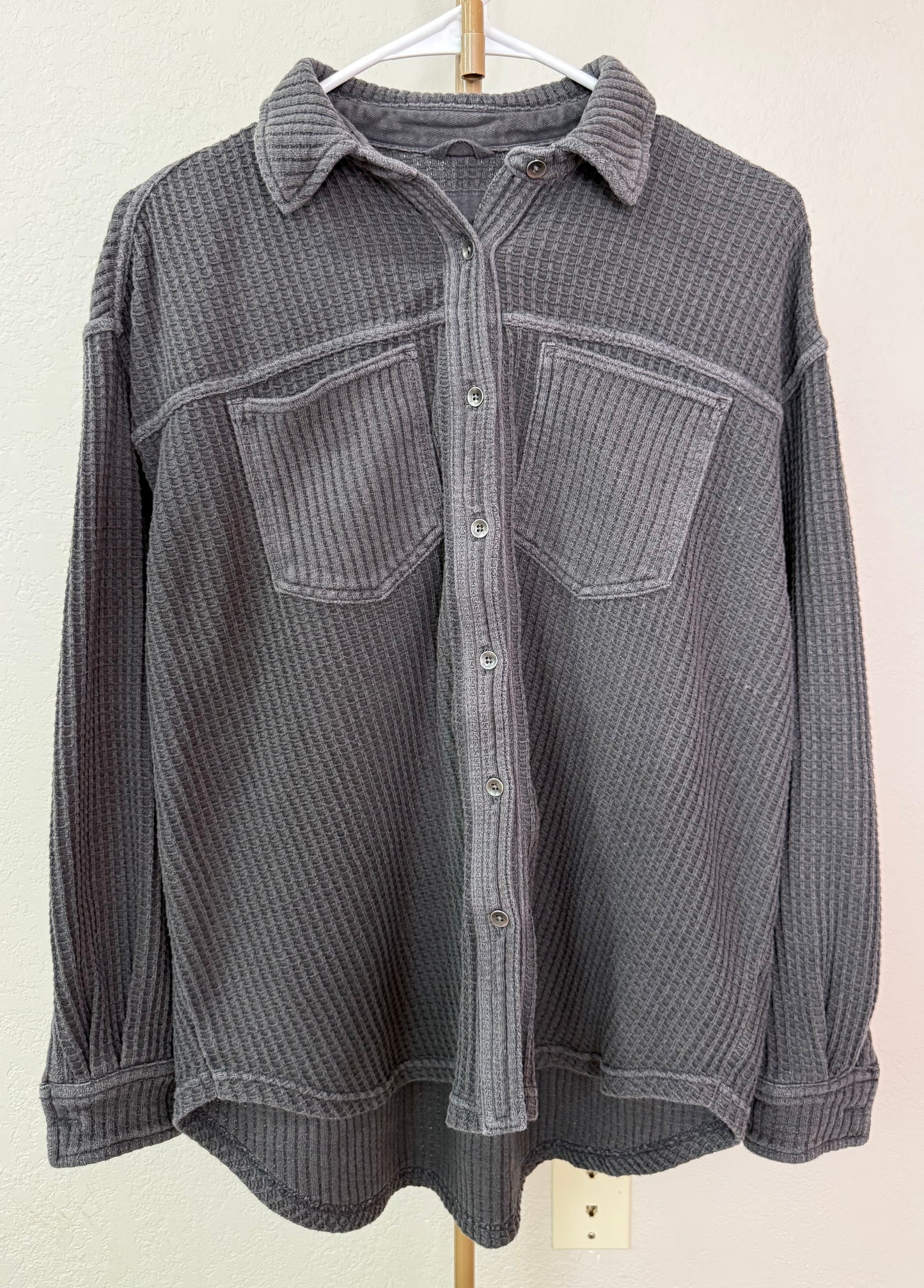 Aerie Waffle Knit Button Up - XXS