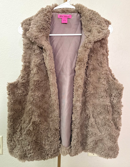 Betsy Johnson Fur Open Vest - Large (With Pockets)