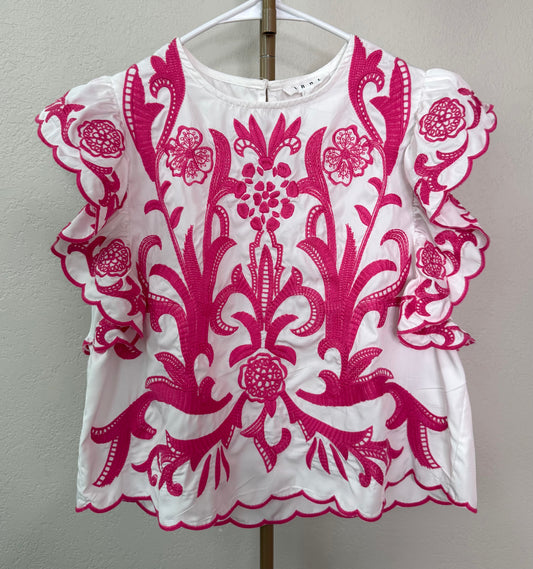 THML Boutique Top - Small (Cropped - Embroidered)