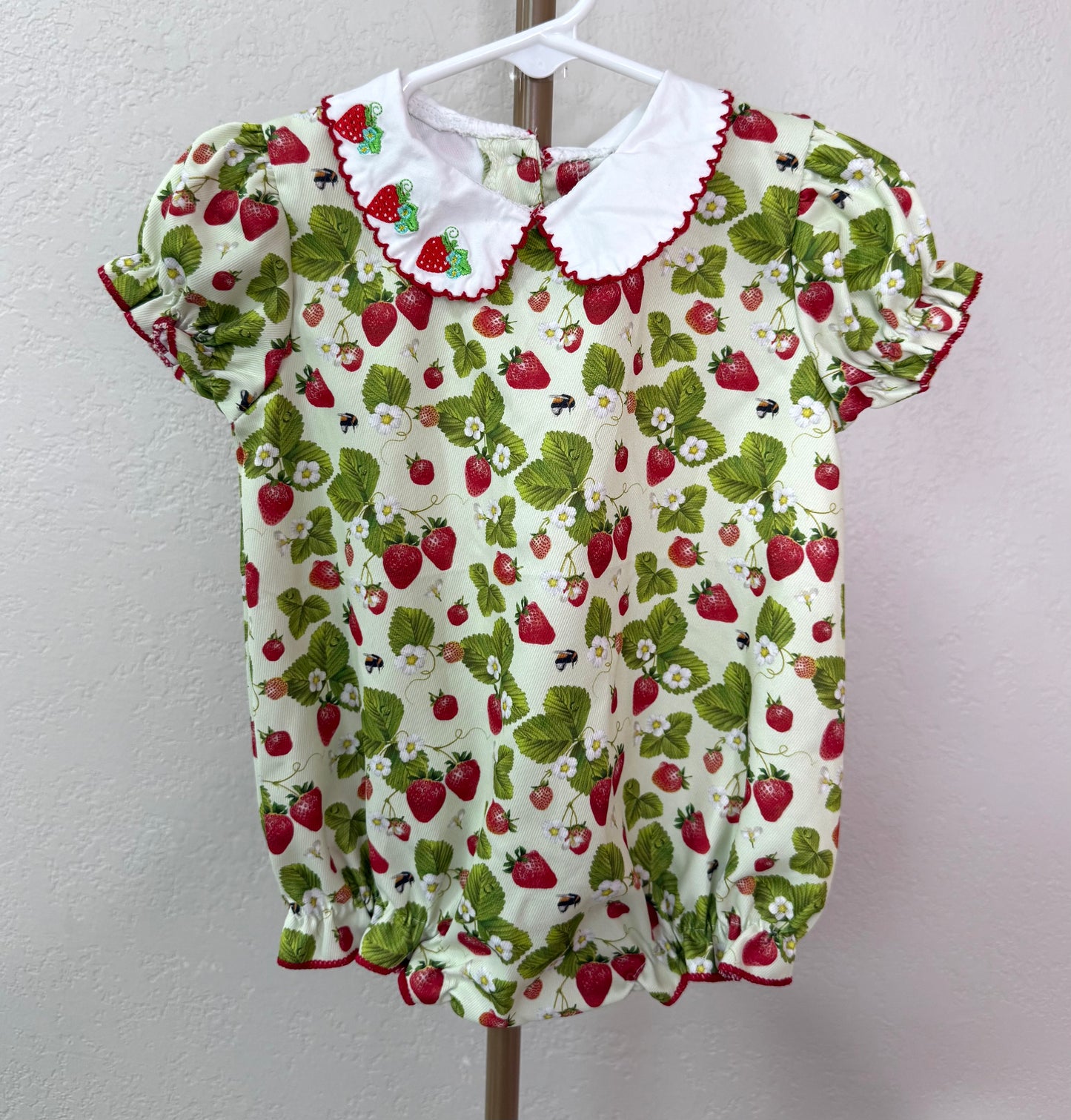 Strawberry Bubble - 6-9 Months (Embroidered On The Collar)