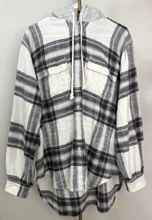 Men's American Eagle Flannel Hoodie - Large